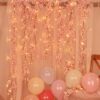 Sunm Boutique 8-Pack 47.2 Ft Artificial Cherry Blossom Garland Cherry Blossom Hanging Vine with 65.6 Ft Long 160 LED String Lights Silk Sakura Vines Garland for Wedding Party Home Decor, Pink
