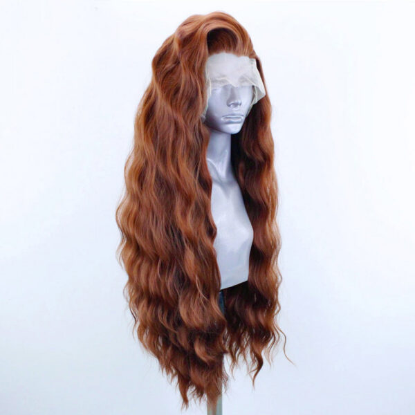 38b470791013c221 Front Wigs for Black Women Natural Hairline Synthetic Lace Long Brown Wig Pre Plucked Baby Hair Cosplay