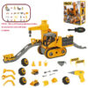 38c52aeecaa4dec5 Kids Engineering Vehicle Electric Drill Tool Toys Match Children Educational Assembled Sets Tools For Boys Nut Building Gift