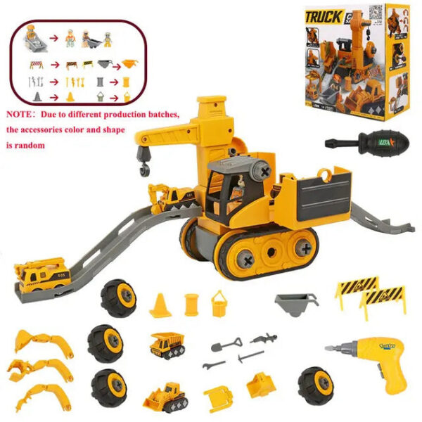 38c52aeecaa4dec5 Kids Engineering Vehicle Electric Drill Tool Toys Match Children Educational Assembled Sets Tools For Boys Nut Building Gift