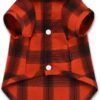 Koneseve Dog Shirt Plaid Dog Clothes for Small Dogs Boy Girl Cat Clothes Soft Puppy Outfit Adorable Pet T-Shirts Kitten Grid Costume Apparel Thanksgiving Christmas Clothing ( Yellow; L/Large )