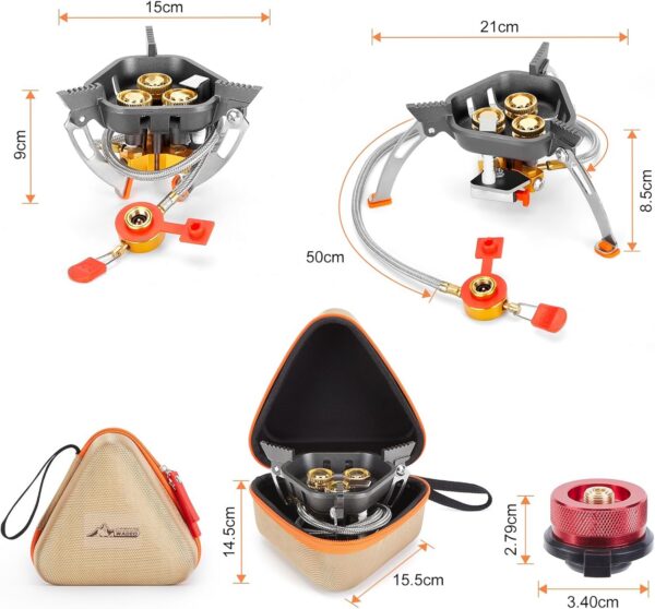 38d080c352cc6808 WADEO 7200W Windproof Camping Stove, Camping Gas Stove with Piezo Ignition and Butane Adapter, Portable Camp Stove Burner for Outdoor Backpacking Hiking and Picnic
