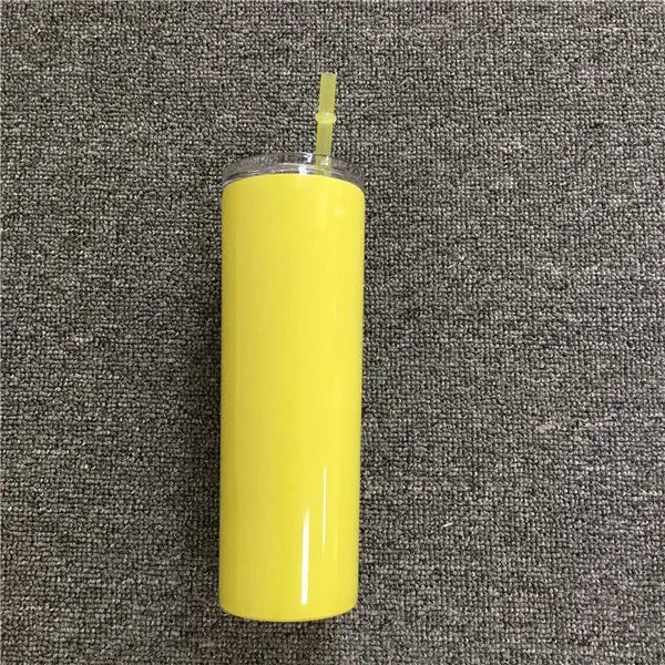 20oz Skinny Tumbler With Seal Lids Rainbow Straws Stainless Steel Thermos Bottle Double Insulated Water Cup For Travel