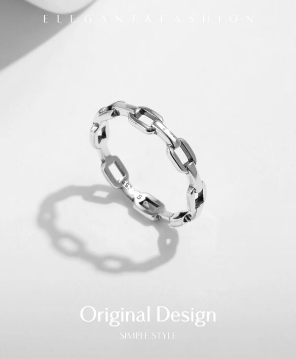 38dded02b9358862 MODIAN 925 Sterling Silver Daily Retro Lock Eternity Bands Rings Vintage Stackable Party Fine Jewelry For Women Accessories