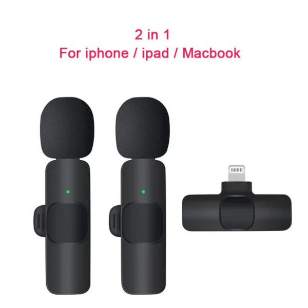 Mini Portable Wireless Tie Microphone Lavalier Mic For Iphone Android MobilePhone Interview Recording Live Vlog Broadcast Gaming