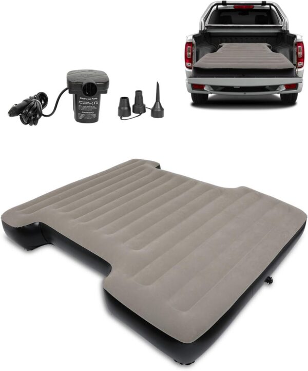 MIROZO Truck Air Mattress Bed for 6-6.5FT Full Size Short Car Beds, Inflatable Air Mattress with Air Pump for Outdoor Camping,Tent,Truck(Grey)