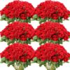38ea3920237b29cc 50 Pcs Artificial Rose Flower Realistic Silk Roses with Stem Bouquet of Flowers Plastic Flowers Real Looking Fake Roses for Home Wedding Centerpieces Party Decorations (Black)