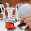 Camping Gas Stove, Portable Windproof Backpacking Stove Cooking Stoves 3000W Camping Stoves with Carry Box for Outdoor Cooking Hiking Travelling Fishing Picnic Trekking