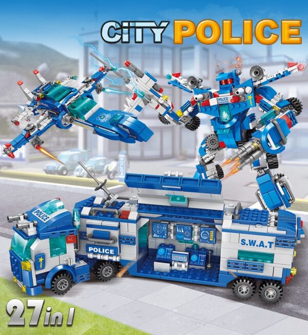 38f4b39ad996df53 700PCS City Patrol Police Department Car Building Blocks Vehicle Trucks Inspired Action Figures Brick Toys for Kids