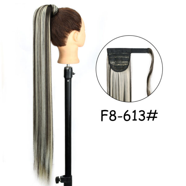38f52d2bfd55dfb6 34inches Synthetic Ponytail Hair Extension Clip in Fake Wig Hairpiece Blonde Wrap Around Pigtail Long Smooth Overhead Pony Tail