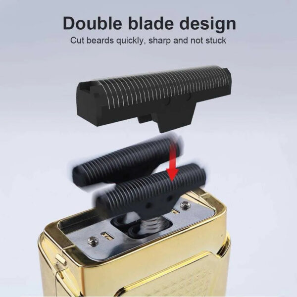Men Electric Trimmers Set USB Rechargeable Hair Clipper Retro Double Cutter Head Shaver Beard Razor Haircut hine X0625