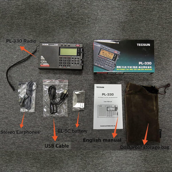 39065ca857232c0f Tecsun PL-330 FM/MW/SW/LW SSB DSP Full-Band Multi-functional Portable Receivers High Sensitivity Radio PL330