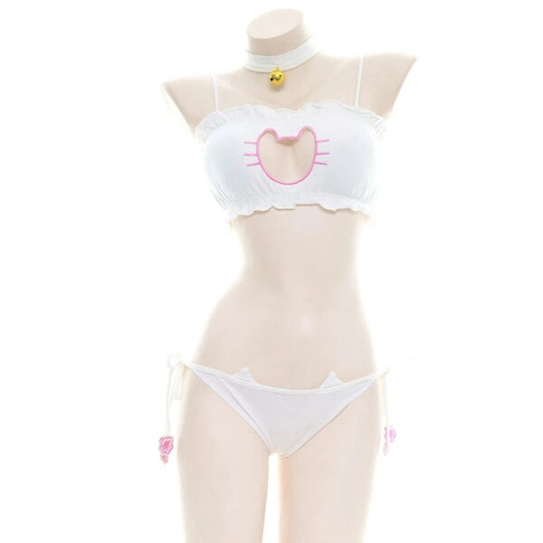 39094e344202d9ae Cat Open Chest Hollow Embroidered Underwear Cat Cosplay Cat Fun Underwear Dead Warehouse Water Anime Clothing