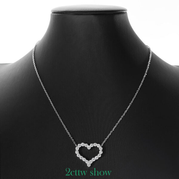 Smyoue 2CT Pass Tested Moissanite Heart Necklace for Women S Sier Plated Platinum Simulated Diamonds Pendant Birthday Gift