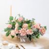 YYHUAWU Artificial Flowers Combo Box Set Gradient Color Flower Leaf with Stems for DIY Wedding Bouquets Centerpieces Baby Shower Party Home Decorations Peach