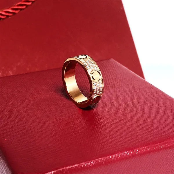 393efb23d13d32d4 Starry ring love rings nail Ring designer womens Titanium steel rose gold sier plated with full diamond for Man Rings wedding Engagement gift 4 5 6mm Multi size