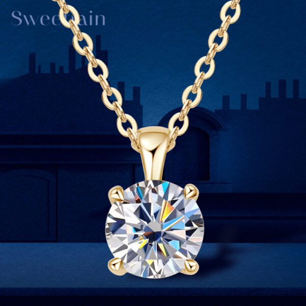 D Color 1ct Moissanite Pendant Necklace for Women Gold Plated Certified Original Sier Diamond Necklaces Fine Jewelry