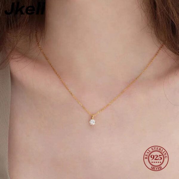 396f0ade82a24325 Jkeli -S Pure sier 14k gold pendant Multi-functional single diamond with six claws Zircon necklace for women gift