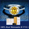 39716b914f797ffb 100% Real Moissanite Ring D VVS1 Pass Diamond Test Pen Adjustable Size S925 Sliver GRA Certificate Wedding Rings for Women