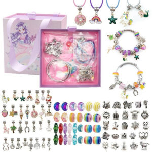 397a34abaf066b95 DIY Bracelet Jewelry Girl Kids Making Accessories Kit with Beads Pendant Charms Bracelets and Necklace String