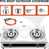 Llamaviva Propane Stove 2 Burner Stove 23000 BTU Gas Stove Auto Ignition Porable Propane Stove with Gas Hose,Stainless Steel panel Stove for Camping Outdoor propane griddle