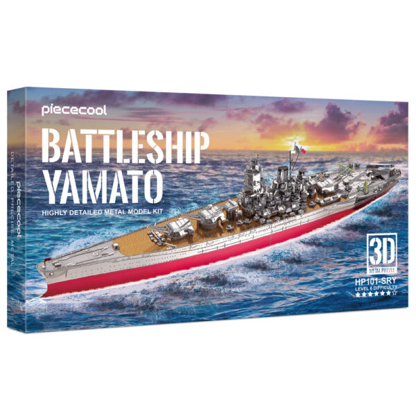 Piececool 3D Metal Puzzle Model Building Kits - Yamat Battleship Jigsaw Toy ,Christmas Birthday Gifts for Adults