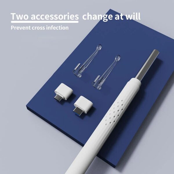 39c2b26a437f5479 Smart Visual Cleaner 3-in-1 Ear Sticks Otoscope USB C Charging Endoscope Wax Removal Tool Earpick Mini Camera Health Care