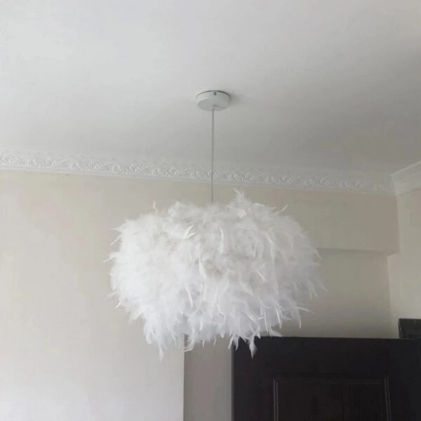 Mordern Pendant E27 Holder Fairy Hanging Lamp Goose Feather Bedroom Dining Room Loft Chandelier Ceig Light