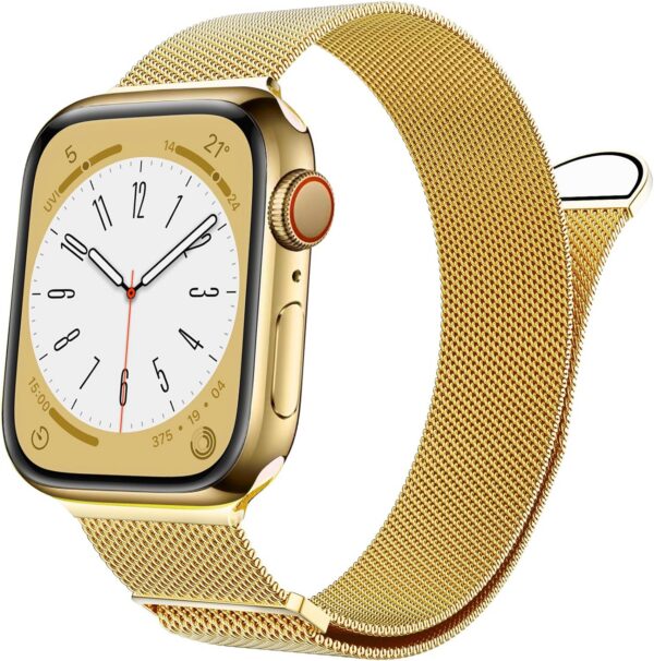 Marge Plus for Apple Watch Band Series Ultra 8 7 6 5 4 3 2 1 SE 38mm 40mm 41mm 42mm 44mm 45mm 49mm Women and Men, Stainless Steel Mesh Loop Magnetic Clasp Replacement for iWatch Bands