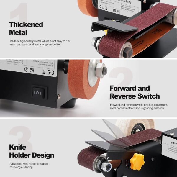 39ce2f0272740edf Stand Belt Sander, 350W Stationary Grinder Adjustable Angle Micro Electric Belt Sander with 10-piece sanding belts