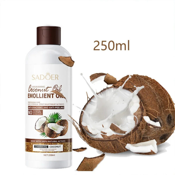 39f589d90aaa5f76 250ml Coconut Sooth Dry Skin Lighten Fine Lines Face Massage Oil Nourishes Hair Removes Frizz Hair Care Oil Firming Body Oil