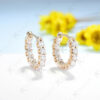 3a272cb017a31c30 Kuololit Moissanite Earrings for Women 18K 14K 10K Solid Gold White Gold 925 Silver Clip Hoop Square for Party Christmas Classic