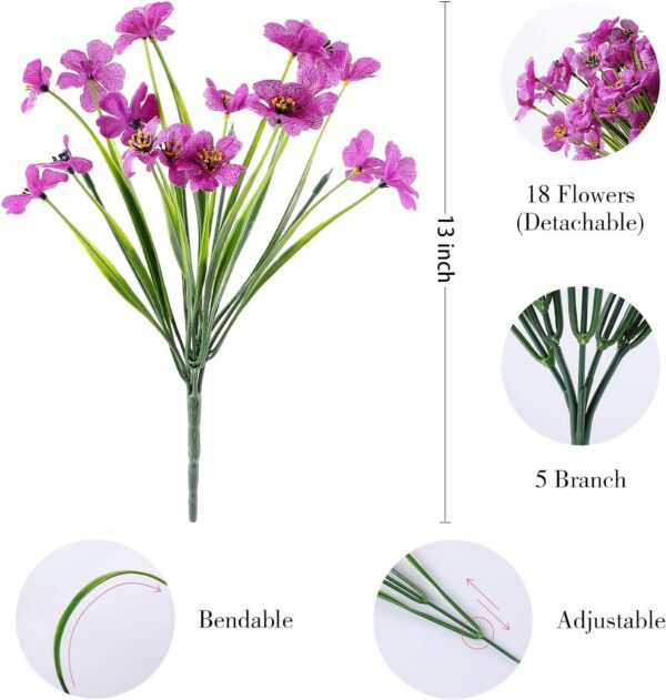 3a2a7c1105ee2798 24 Bundles Artificial Flowers for Outdoor,No Fade Fake Plastic Flowers Faux Plants for Decoration Hanging Planters Indoor Outside Garden Porch Window Box Home Wedding Farmhouse