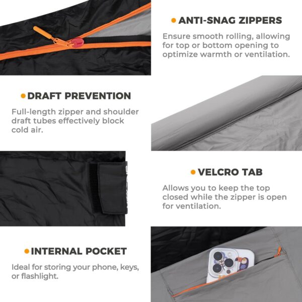 3a36c57ccfa9ecdf HEYTRIP Double Sleeping Bag with Blanket - Queen Size Two Person Sleeping Bag for Couples - 20 Degree Rated for Camping