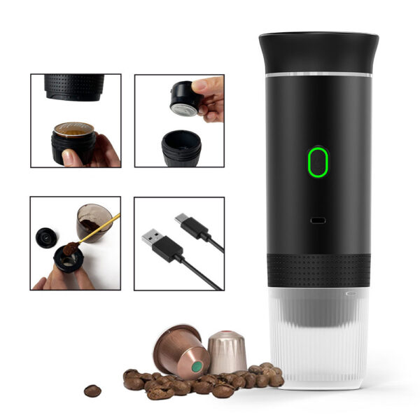 NEW 3-in-1 Capsule Powder Travel Wireless Electric Portable Espresso hine for Home Camping Coffee Maker