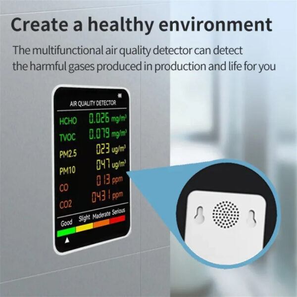 3a3b0bc5b2e4fbeb 6 In 1 Quality Monitor Multifunctional Automatic Indoor Office Wall Hanging Screen Display Air Detector