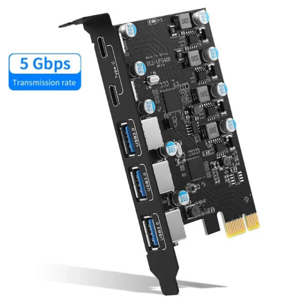 3a4dfa55f7f95e84 5Gbps 3.2 Gen1 USBC PCIE Hub USB 3.0 PCI Express Board PCI-E USB3.0 Adapter Multiplier USB3 3.1 Controller Add on Card