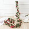 BLEUM CADE 12Pcs 98.4Ft Flower Garland Artificial Rose Vines for Bedroom, Cute Fake Hanging Flower Vines Floral Garland Decorations for Wedding Party Wall Room Decor Aesthetic