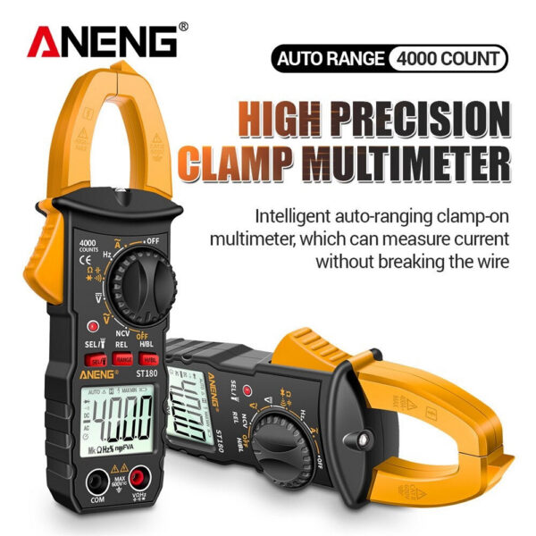 3a5fcff08f10981d ANENG ST180 AC Current Clamp Meter Digital 4000 Counts Multimeter Ammeter Voltage Tester Car Amp Hz Capacitance NCV Ohm Tool