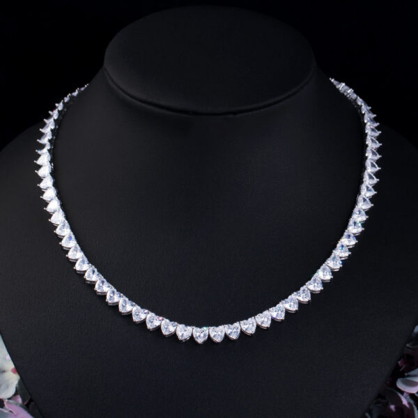 3a61ab09b940f135 1carat Heart Cut Moissanite Tennis Necklace Bracelet Jewelry Set for Women Sier Diamond Neck Chain Choker with Certificate