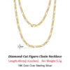 Rinntin Sterling 3.3mm Diamond-Cut Figaro Chain For Men Women Fashion Sier Necklace Jewelry SC34