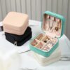 3a701fec03b57bc5 1PC Organizer Display Travel Zipper Case Boxes Earrings Necklace Ring Portable Jewelry Box Leather Storage