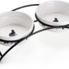 Y YHY Cat Bowls Elevated, Ceramic, 12 Ounces, Reduce Neck Burden, Anti Vomiting, Dishwasher Safe