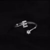 Fashion Sterling Sier 26 Letter Sparkling Diamond Zircon Open Index Finger Your Name Ring Birthday Party Jewelry