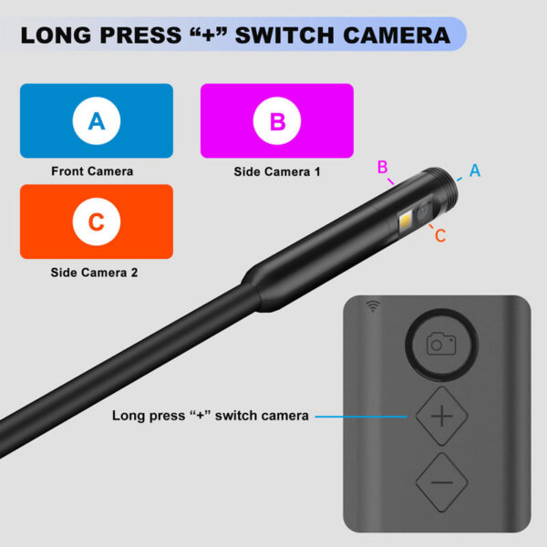 3a97732a0fa1422a Triple WIFI Endoscope HD1080P Single Dual Lens Wireless Pipe Inspection Borescope Camera Car Check Waterproof LEDs 2600mAh