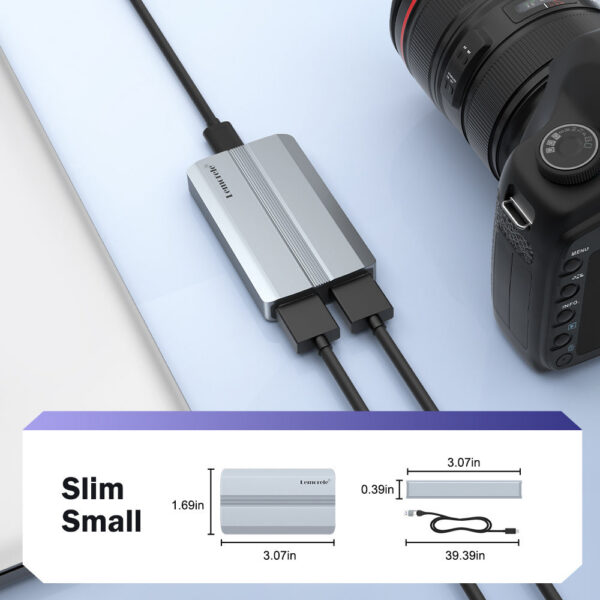 Lemorele AC06 Video Capture Card 4K HDMI-CompatibleInput 30hz Output 4k 30Hz Loop Out for Streaming PS4/5 Live Stream