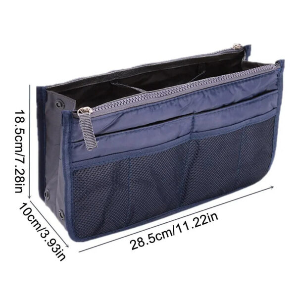 Multifunctional Bi-fold Double Zipper Capacity Storage Arrangement Makeup Toiletries Large Classification Bag