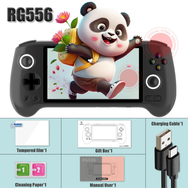 3acafa3c012c55dd ANBERNIC RG556 Retro Handheld Console 64bit Android 13 System Unisoc T820 5.48-inch AMOLED Screen Hall Joystick Game Player
