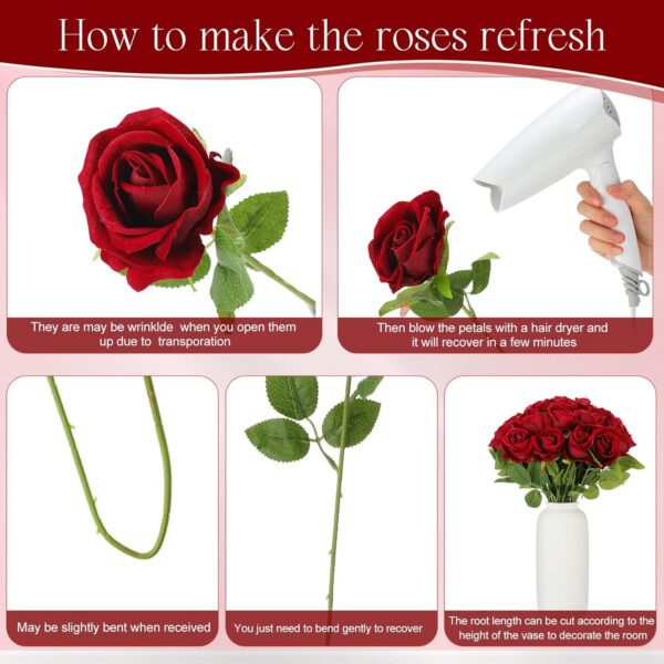 3ad01045d35ba700 50 Pcs Artificial Rose Flower Realistic Silk Roses with Stem Bouquet of Flowers Plastic Flowers Real Looking Fake Roses for Home Wedding Centerpieces Party Decorations (Blue)
