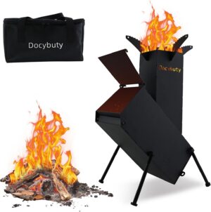 Rocket Stove Wood Burning Camp Stove Rocket Stove for Cooking Portable Wood Mini Burning Stove, Fire Camping Stove for Cooking backyard cooking Camping grill outdoor events BBQ Comes with storage bag